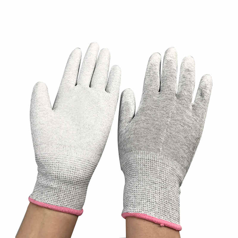 탄소 섬유 나일론 ESD 팜 PU 코팅 장갑